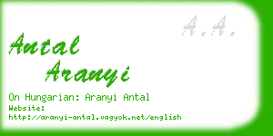 antal aranyi business card